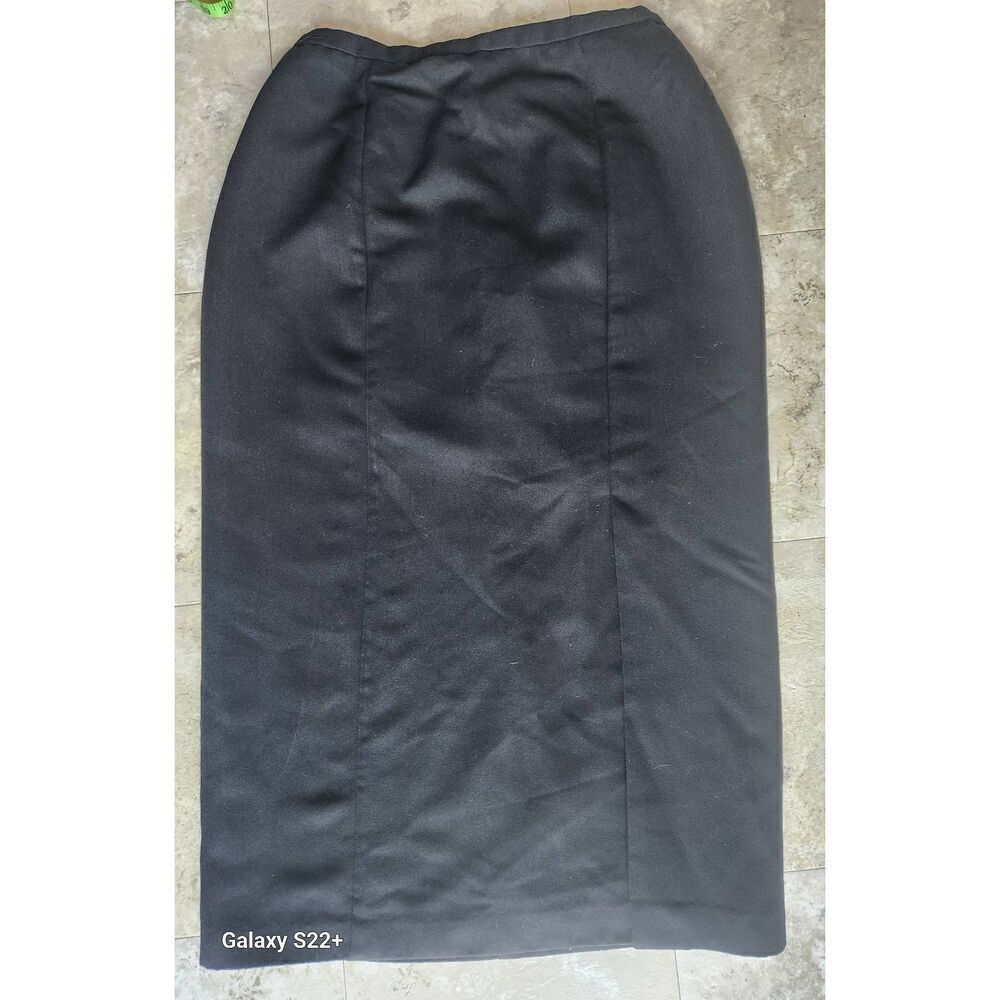 K3 Laura Scott midi length lined straight black skirt business office